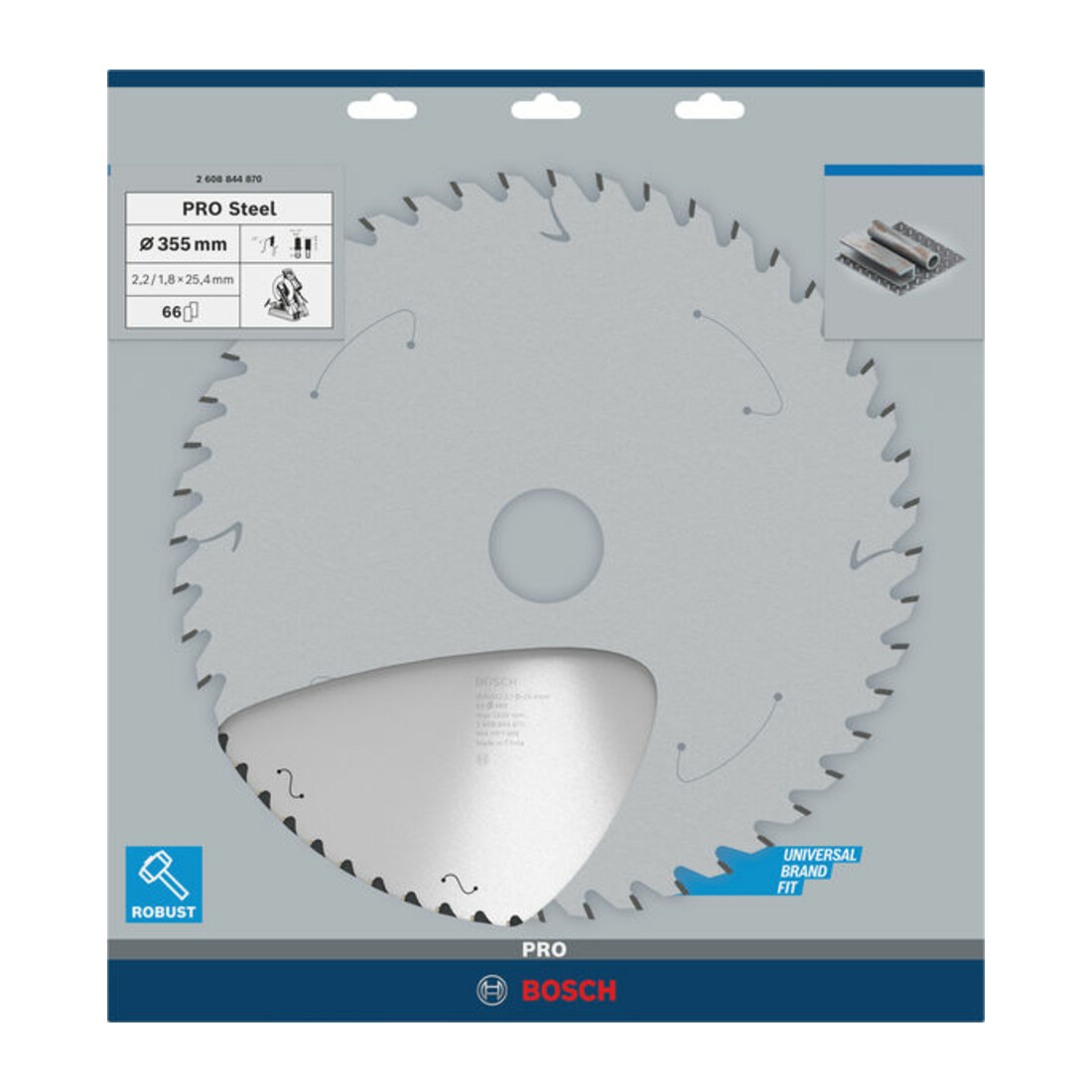Bosch PRO Lame de scie circulaire en acier, 355 x 2,2 x 25,4 mm, T66
