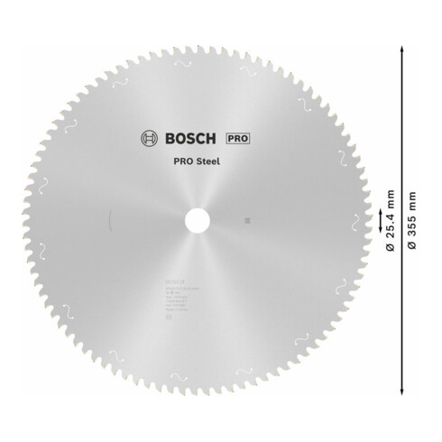 Bosch PRO Lame de scie circulaire en acier, 355 x 2,2 x 25,4 mm, T90