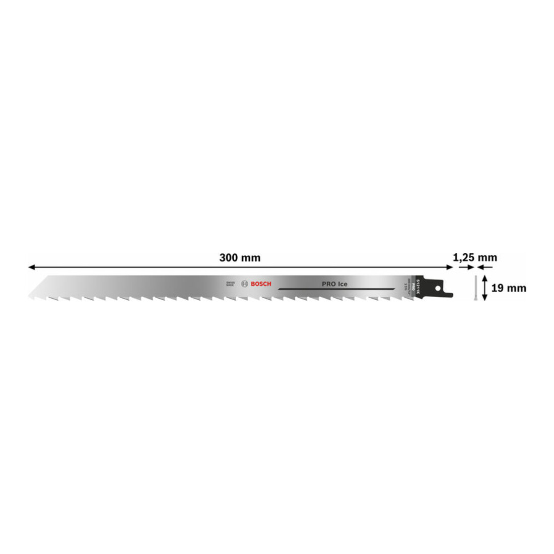 Bosch PRO Lame de scie sabre Ice S1211K, 1,25 x 19 x 300 mm, 5 pcs
