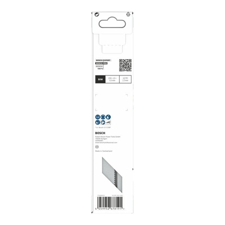 Bosch PRO Lame de scie sabre pour réparation de palettes rapide S1022HFR, 0,9 x 19 x 200 mm, 5 pcs