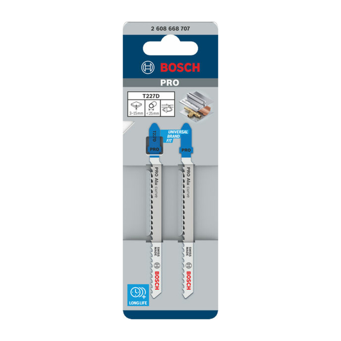 Bosch PRO Lame de scie sauteuse Alu curve T227D, 100 mm, 2 pcs