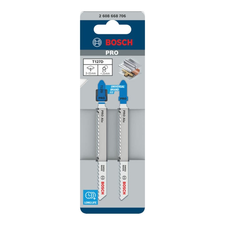Bosch PRO Lame de scie sauteuse Alu T127D, 100 mm, 2 pcs