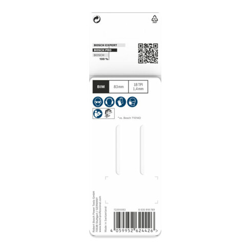 Bosch PRO Lame de scie sauteuse courbe Hardwood clean T101AOF, 83 mm, 2 pcs