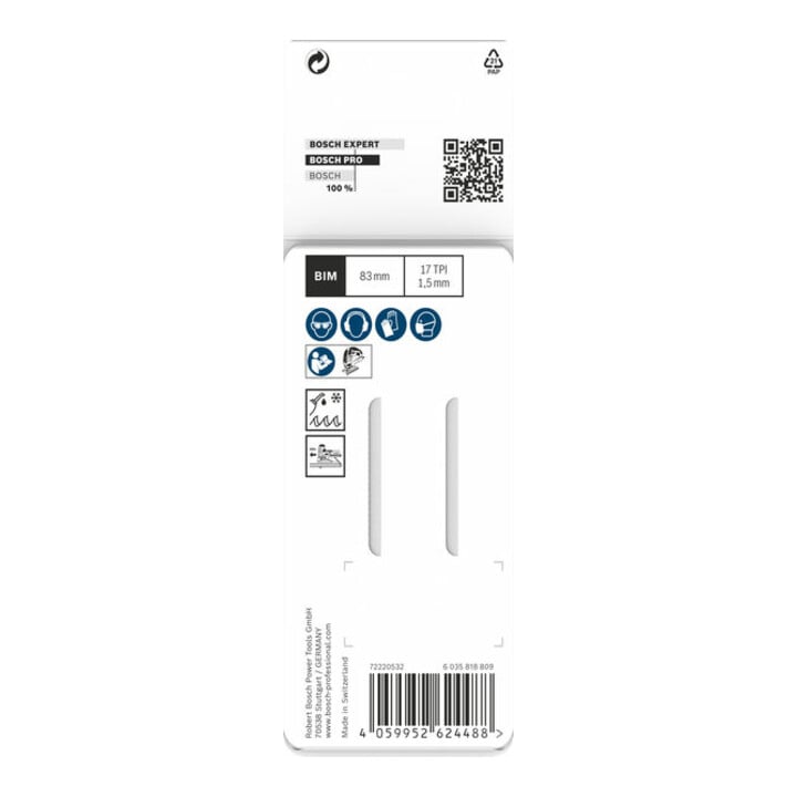 Bosch PRO Lame de scie sauteuse métal courbe T118EOF, 83 mm, 2 pcs