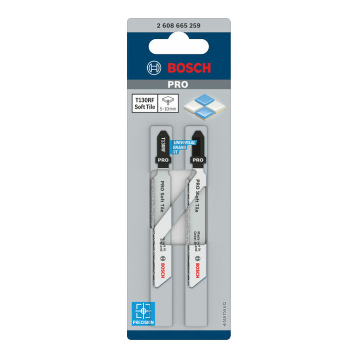 Bosch PRO Lame de scie sauteuse Soft Tile T130RF, 83 mm, 2 pcs