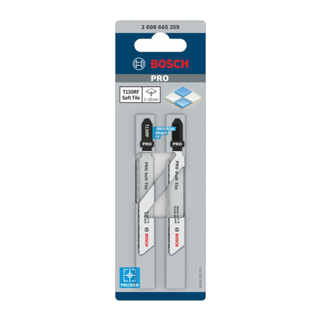 Bosch PRO Lame de scie sauteuse Soft Tile T130RF, 83 mm, 2 pcs