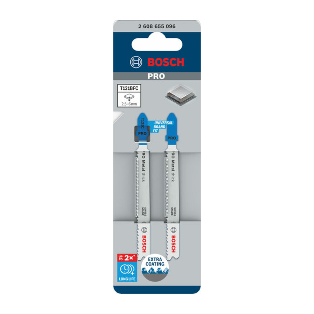 Bosch PRO Lame de scie sauteuse T121BFC métal épais, 92 mm, 2 pcs