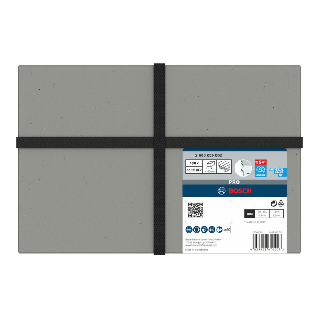 Bosch PRO Lames de scie sabre pour réparation de palettes S1022HFR, 0,9 x 19 x 200 mm, 100 pcs