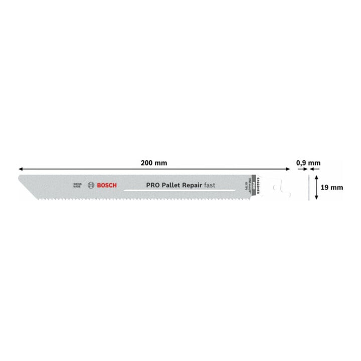 Bosch PRO Lames de scie sabre pour réparation de palettes S1022HFR, 0,9 x 19 x 200 mm, 100 pcs