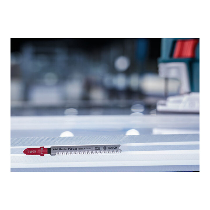 Bosch PRO Lames de scie sauteuse T102H pour plastique PVC, 100 mm, 3 pièces