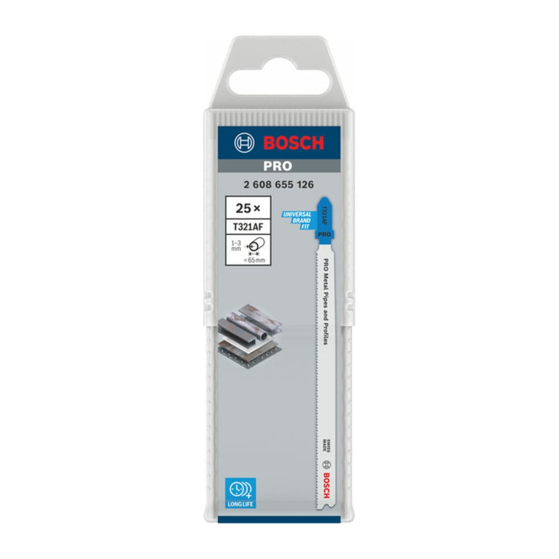 Bosch PRO Lames de scie sauteuse T321AF pour métal, 132 mm, 25 pcs