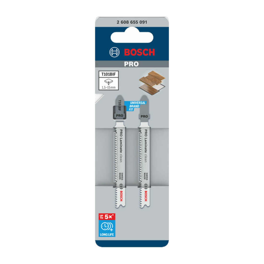 Bosch PRO Laminate clean T101BIF Stichsägeblatt, 83 mm, 2-tlg.