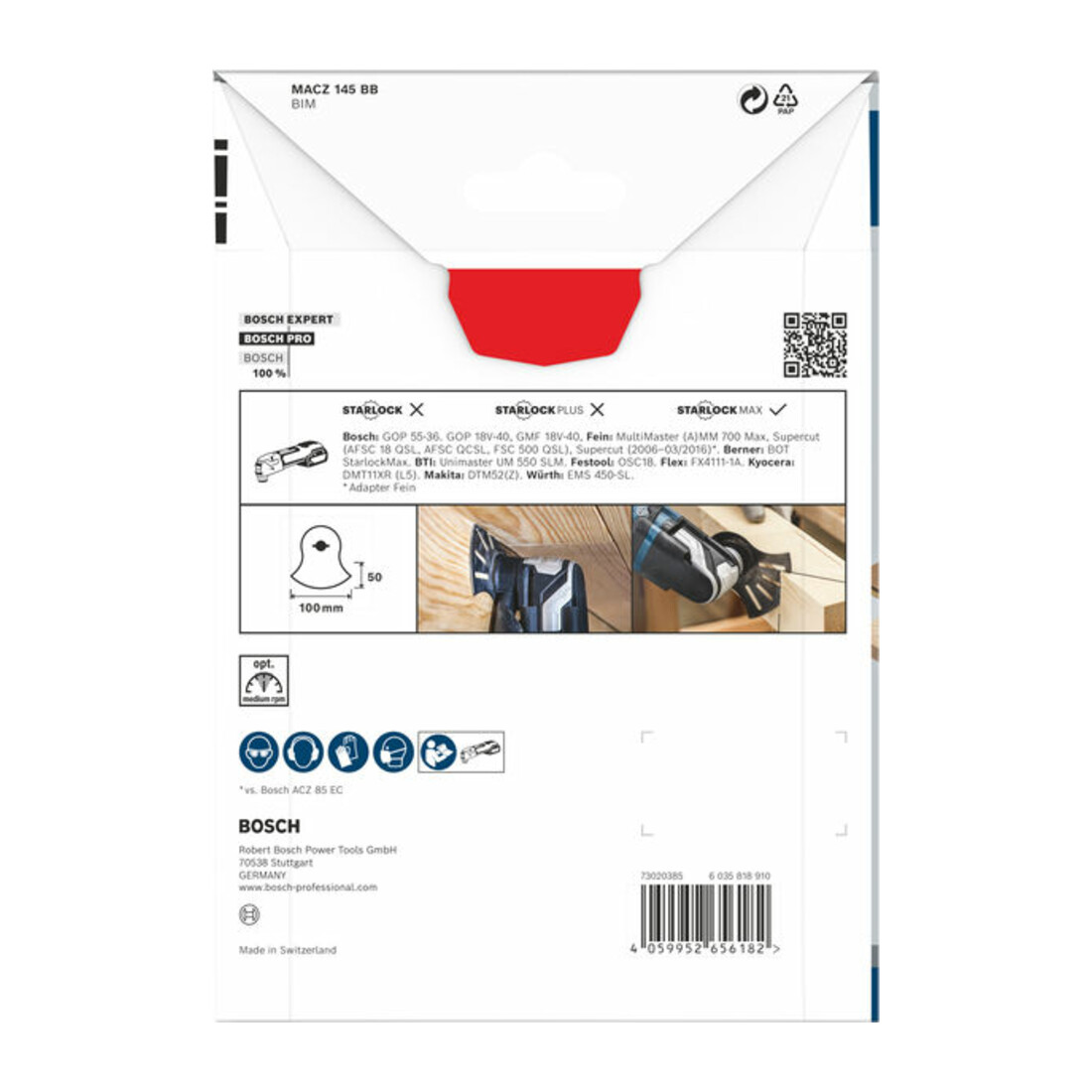 Bosch PRO MACZ 145 BB Blatt für Multifunktionswerkzeuge, 100 x 50 mm