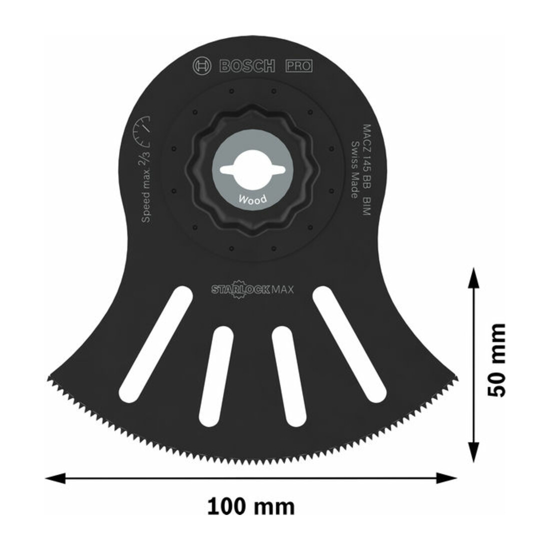 Bosch PRO MACZ 145 BB Blatt für Multifunktionswerkzeuge, 100 x 50 mm
