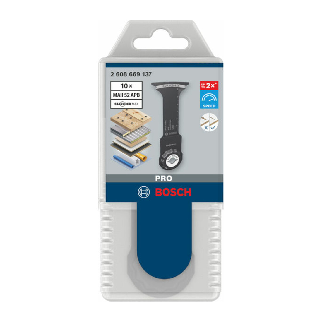 Bosch PRO MAII 52 APB Blatt für Multifunktionswerkzeuge, 52 x 75 mm, 10-tlg.
