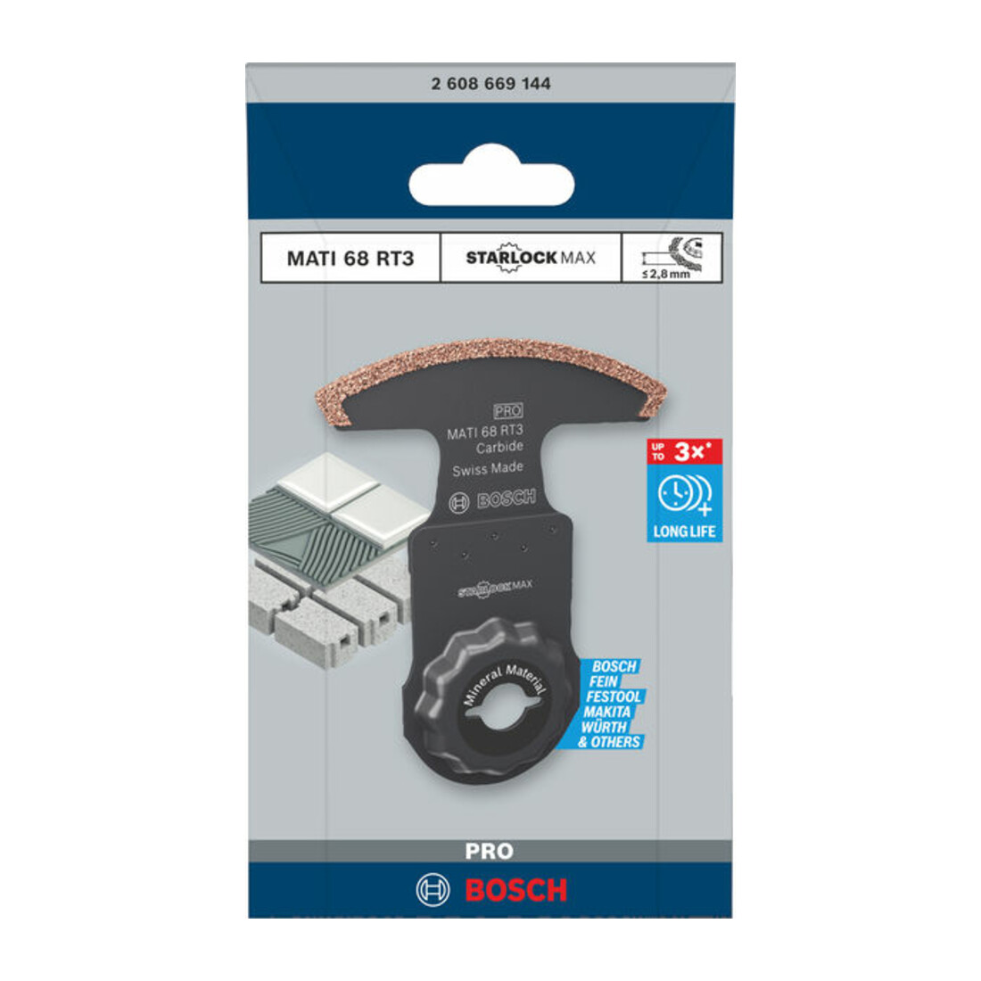 Bosch PRO MATI 68 RT3 Blatt für Multifunktionswerkzeuge, 2,8 x 68 mm