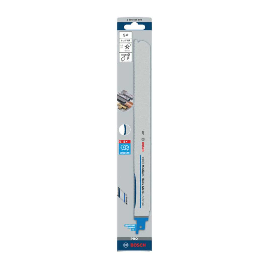 Bosch PRO Medium-Thick Metal precise S1237BEF Säbelsägeblatt, 1,1x25x300 mm, 5-tlg.