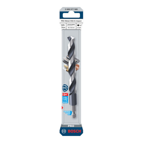 Bosch PRO Metaal HSS-G Impact spiraalboor, 11 x 94 x 142 mm