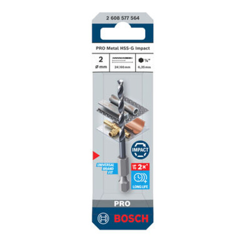 Bosch PRO Metaal HSS-G Impact spiraalboor, 2 x 24 x 60 mm