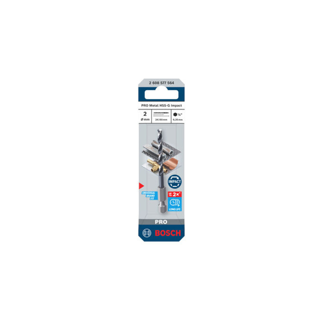 Bosch PRO Metaal HSS-G Impact spiraalboor, 2 x 24 x 60 mm