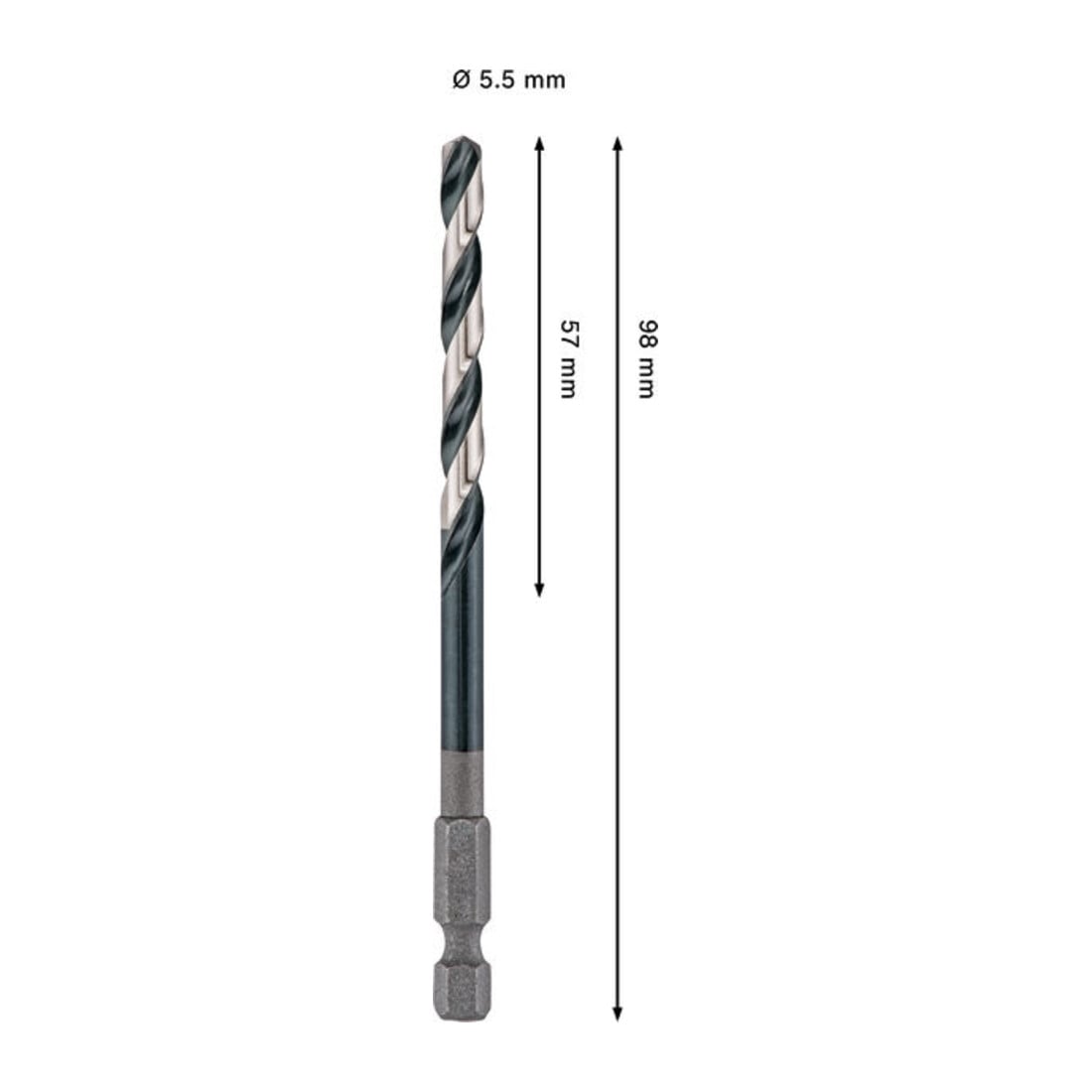 Bosch PRO Metaal HSS-G Impact spiraalboor, 5,5 x 57 x 98 mm