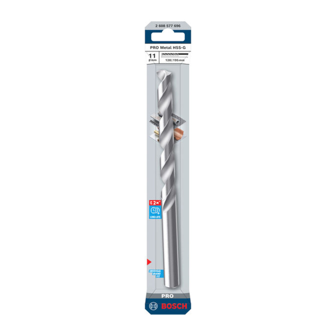 Bosch PRO Metaal HSS-G spiraalboor, 11 x 128 x 195 mm