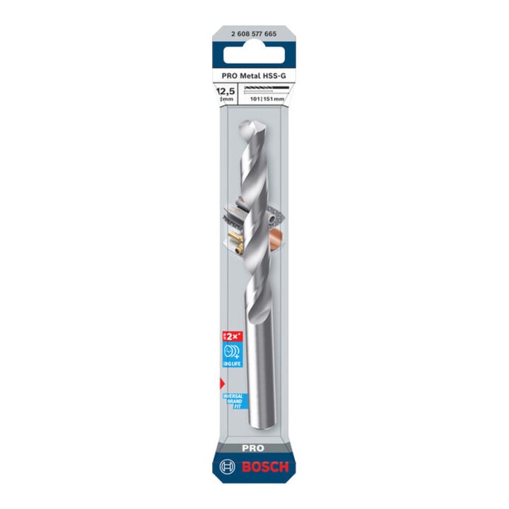 Bosch PRO Metaal HSS-G spiraalboor, 12,5 x 101 x 151 mm
