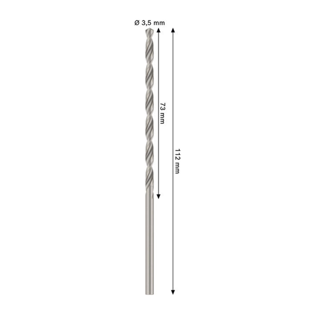 Bosch PRO Metaal HSS-G spiraalboor, 3,5 x 73 x 112 mm
