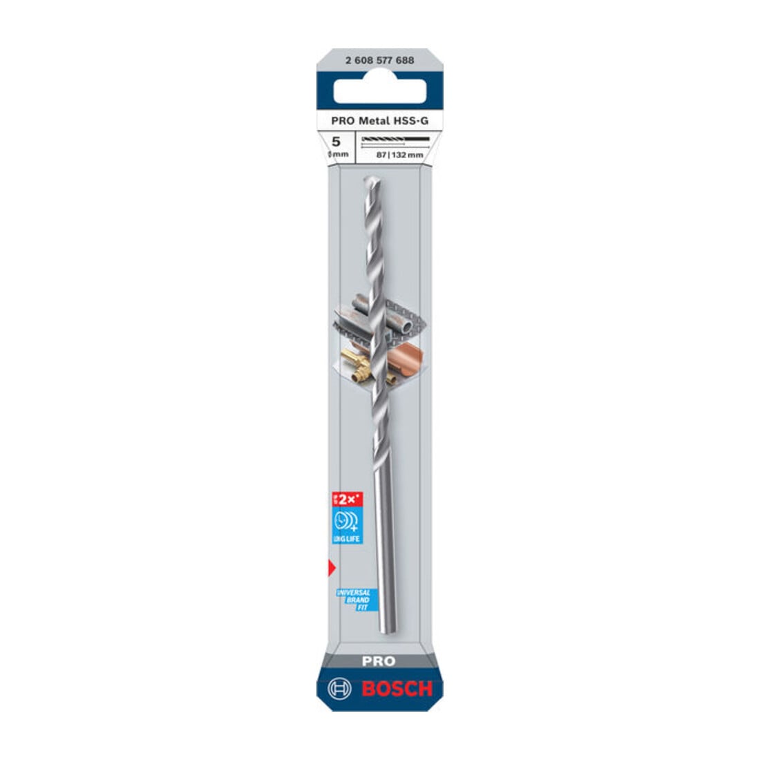 Bosch PRO Metaal HSS-G Spiraalboor, 5 x 87 x 132 mm