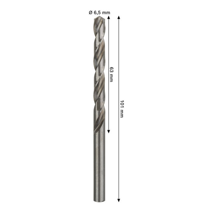 Bosch PRO Metaal HSS-G spiraalboor, 6,5 x 63 x 101 mm
