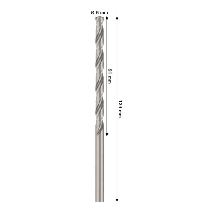 Bosch PRO Metaal HSS-G spiraalboor, 6 x 91 x 139 mm