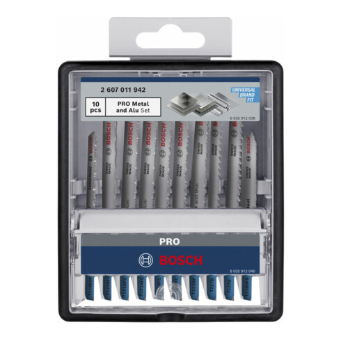 Bosch PRO Metal and Alu Stichsägeblatt Set, 92 mm, 10-tlg.