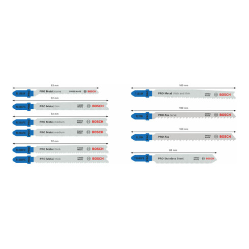 Bosch PRO Metal and Alu Stichsägeblatt Set, 92 mm, 10-tlg.