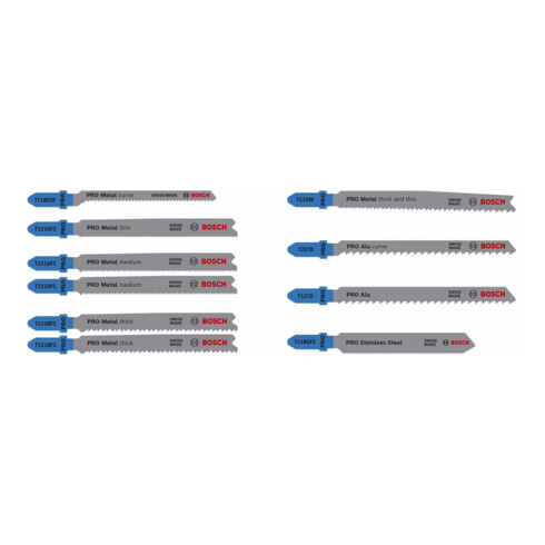Bosch PRO Metal and Alu Stichsägeblatt Set, 92 mm, 10-tlg.