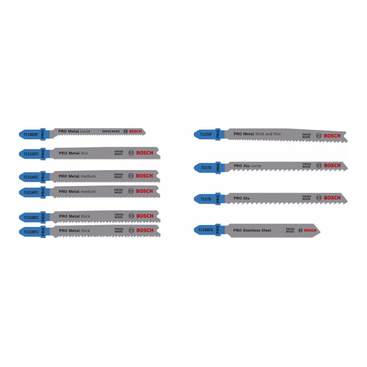 Bosch PRO Metal and Alu Stichsägeblatt Set, 92 mm, 10-tlg.
