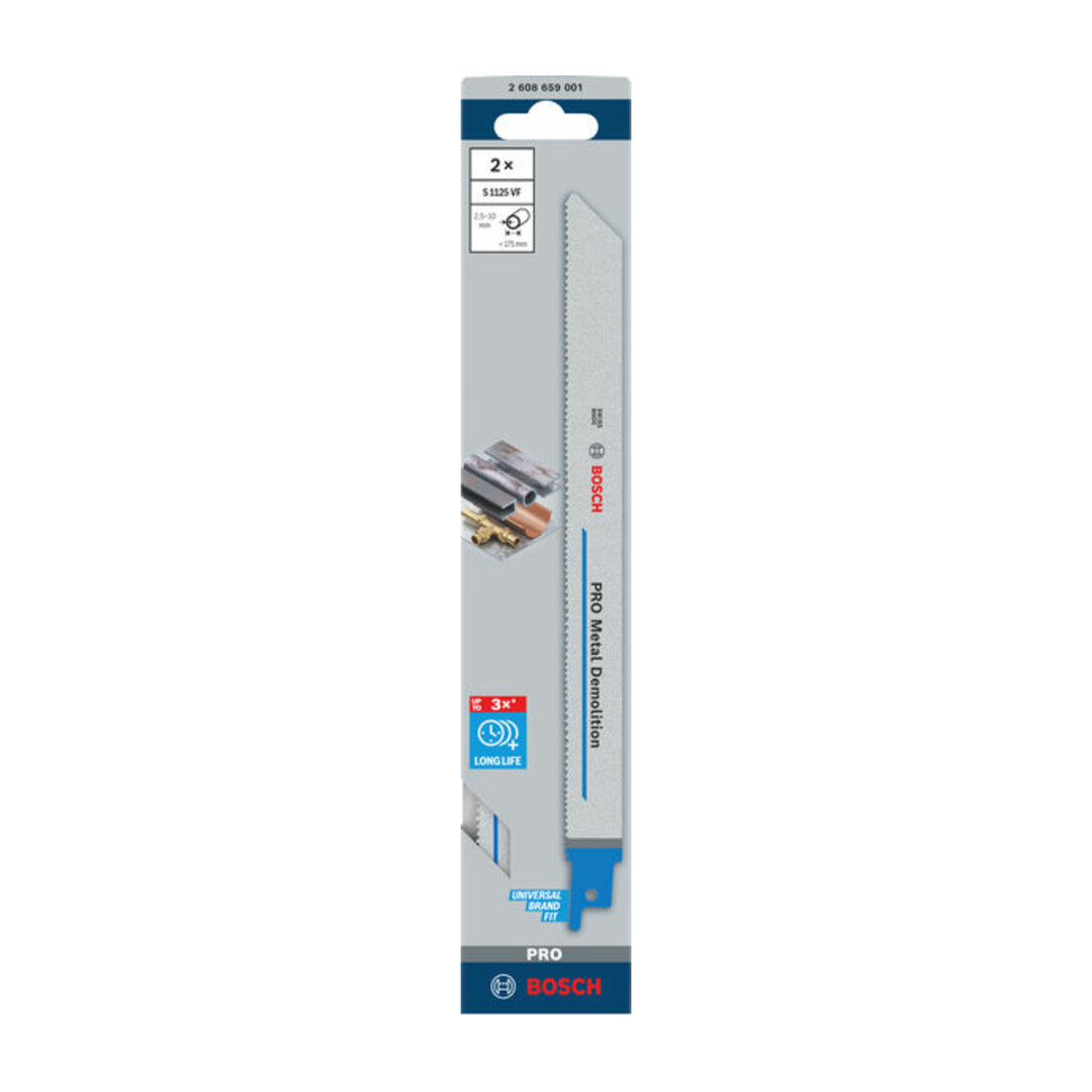 Bosch PRO Metal Demolition S1125VF Säbelsägeblatt, 1,25 x 19 x 225 mm, 2-tlg.