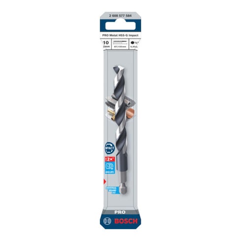 Bosch PRO Metal HSS-G Impact Spiralbohrer, 10 x 87 x 133 mm