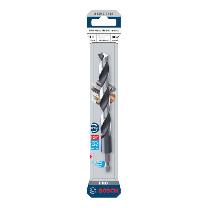 Bosch PRO Metal HSS-G Impact Spiralbohrer, 11 x 94 x 142 mm