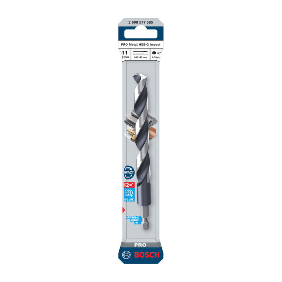Bosch PRO Metal HSS-G Impact Spiralbohrer, 11 x 94 x 142 mm