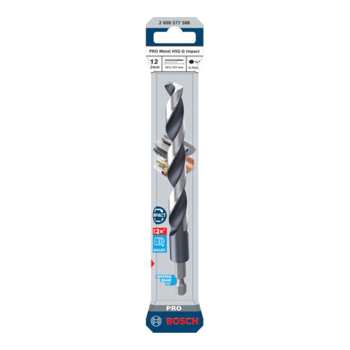 Bosch PRO Metal HSS-G Impact Spiralbohrer, 12 x 101 x 151 mm
