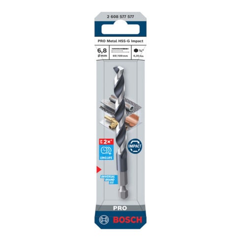 Bosch PRO Metal HSS-G Impact Spiralbohrer, 6,8 x 69 x 109 mm