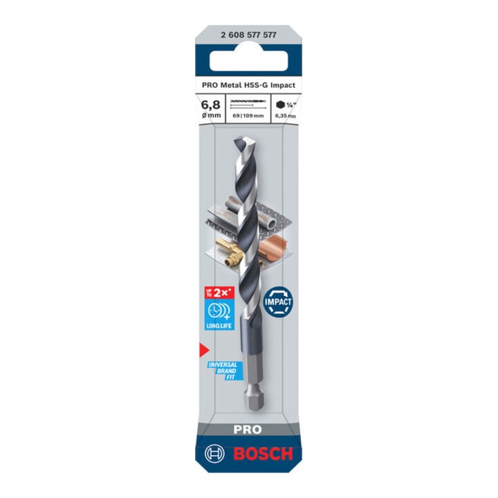 Bosch PRO Metal HSS-G Impact Spiralbohrer, 6,8 x 69 x 109 mm