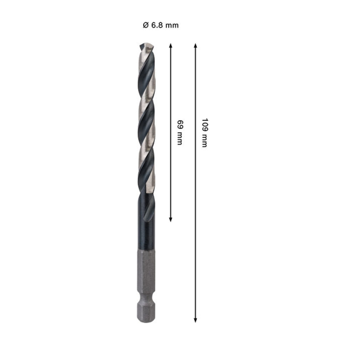 Bosch PRO Metal HSS-G Impact Spiralbohrer, 6,8 x 69 x 109 mm