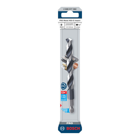 Bosch PRO Metal HSS-G Impact Spiralbohrer, 9 x 81 x 125 mm