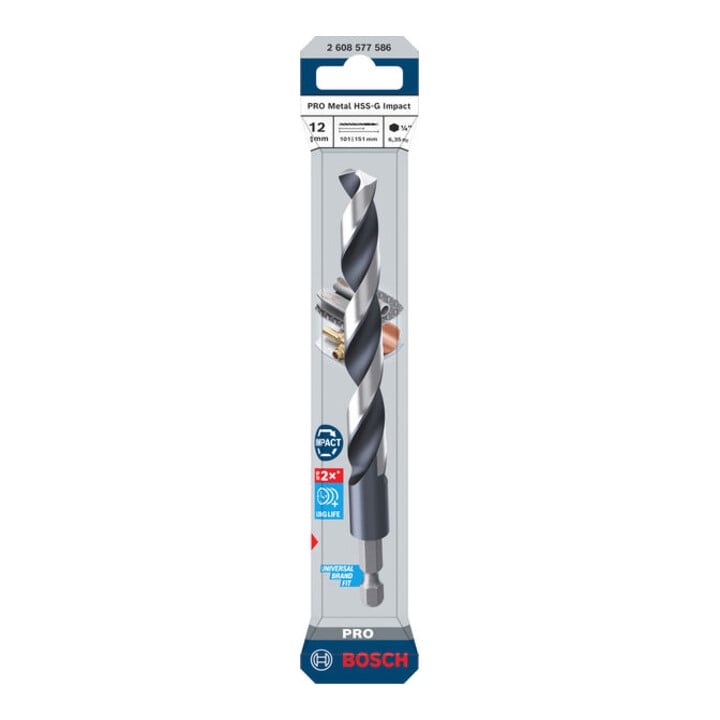 Bosch PRO Metal HSS-G slagspiraalboor, 12 x 101 x 151 mm