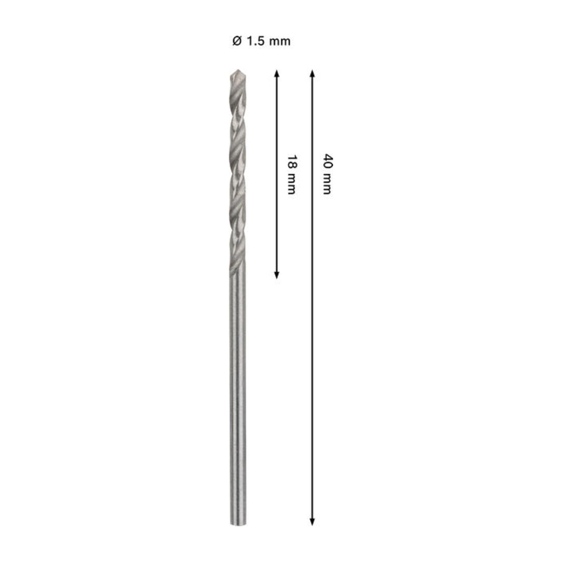 Bosch PRO Metal HSS-G Spiralbohrer, 1,5 x 18 x 40 mm