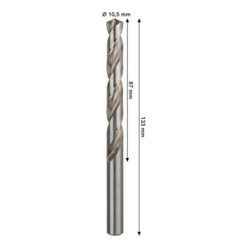 Bosch PRO Metal HSS-G Spiralbohrer, 10,5 x 87 x 133 mm