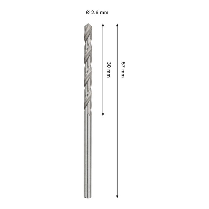 Bosch PRO Metal HSS-G Spiralbohrer, 2,6 x 30 x 57 mm