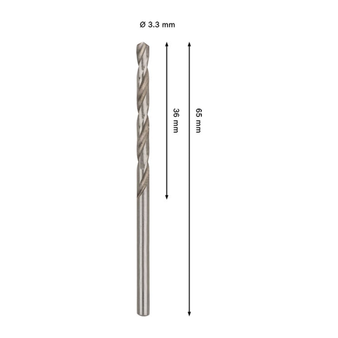 Bosch PRO Metal HSS-G Spiralbohrer, 3,3 x 36 x 65 mm