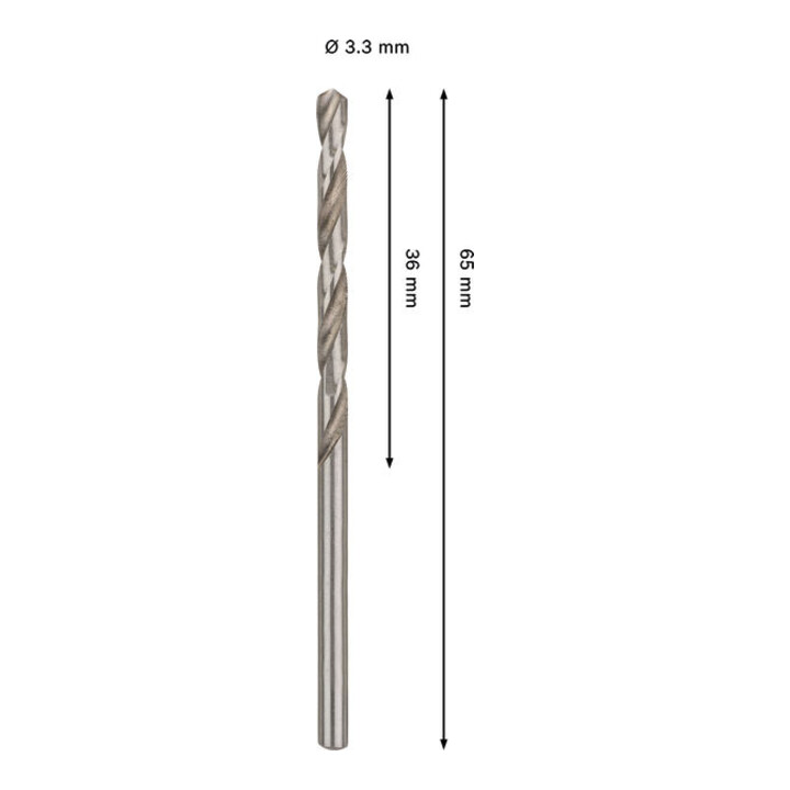 Bosch PRO Metal HSS-G Spiralbohrer, 3,3 x 36 x 65 mm